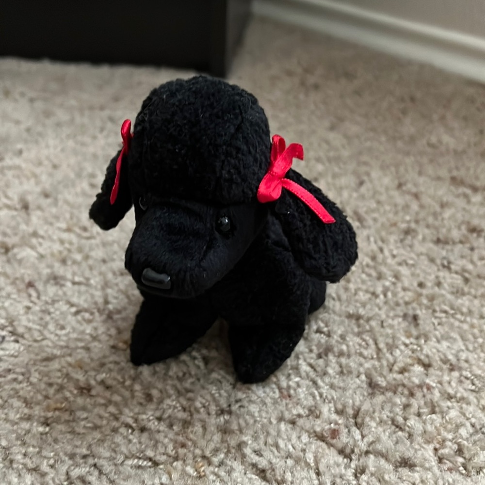 Ty Beanie babies Gigi The Black Dog with red bows